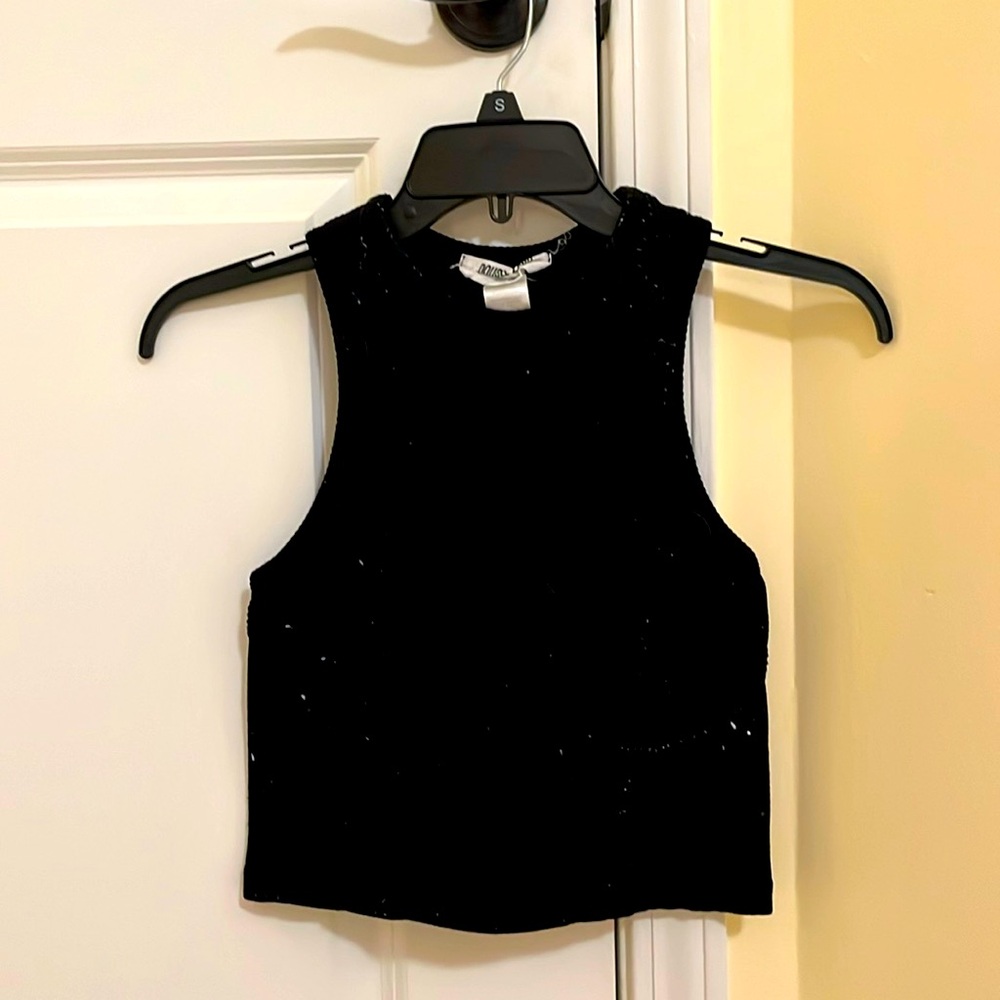 Black Textured Tank Top, Girls size L